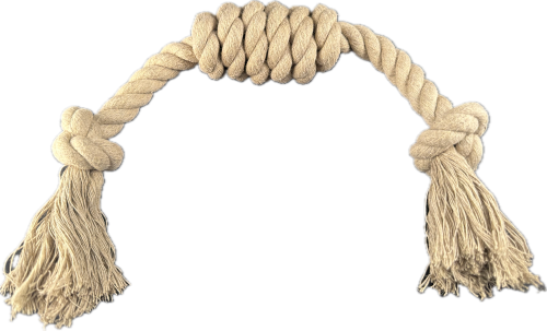 Natural Hemp Rope Toy - Single Barrel Knot