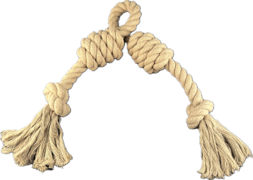 Natural Hemp Rope Toy – Double Barrel Knot